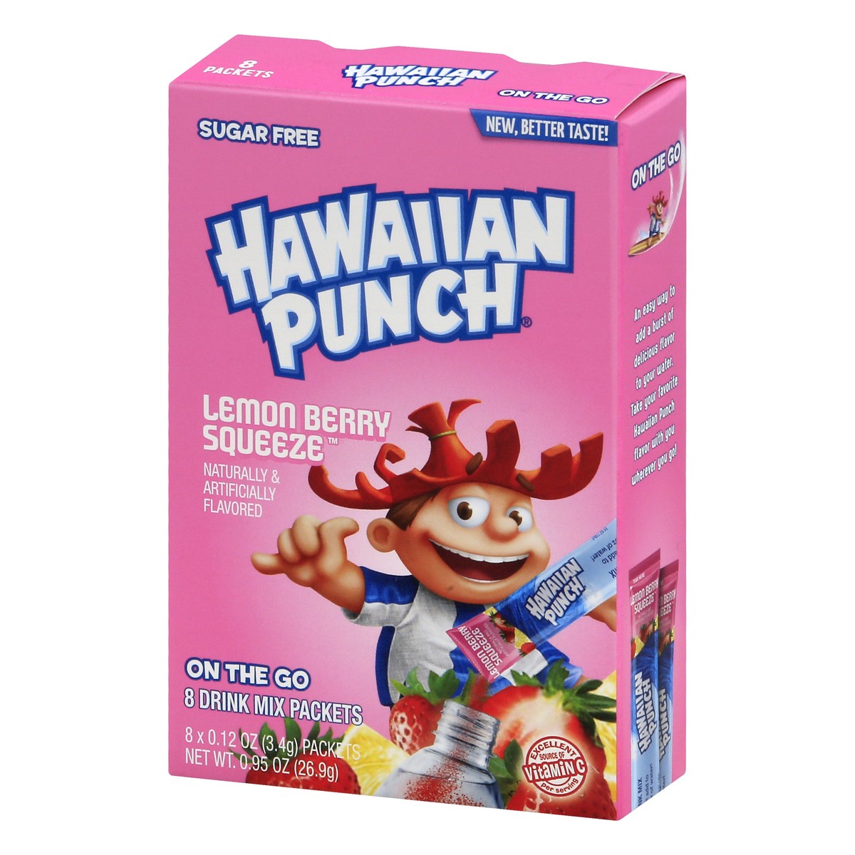 slide 3 of 9, Hawaiian Punch Sugar Free On The Go Lemon Berry Squeeze Drink Mix Packets 8 ea, 8 ct