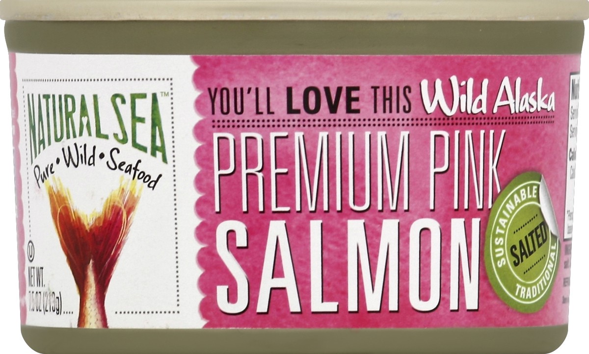 slide 2 of 3, Natural Sea Wild Pink Salmon Salted, 7.5 oz