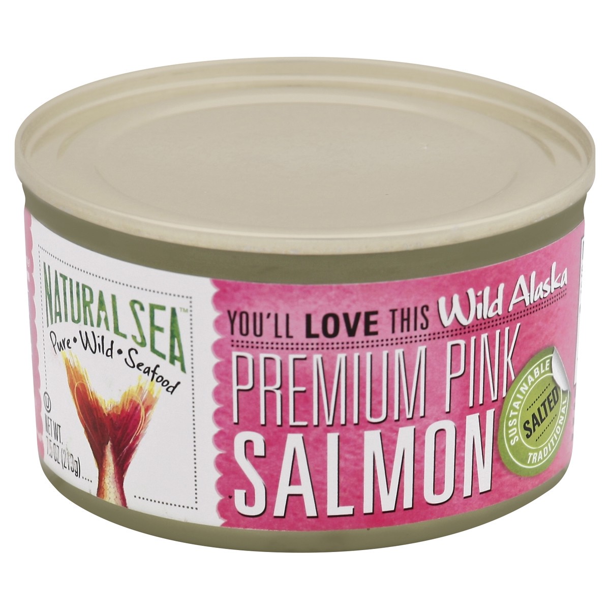 slide 3 of 3, Natural Sea Wild Pink Salmon Salted, 7.5 oz