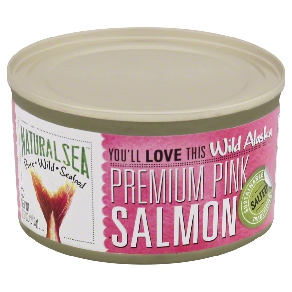 slide 1 of 3, Natural Sea Wild Pink Salmon Salted, 7.5 oz