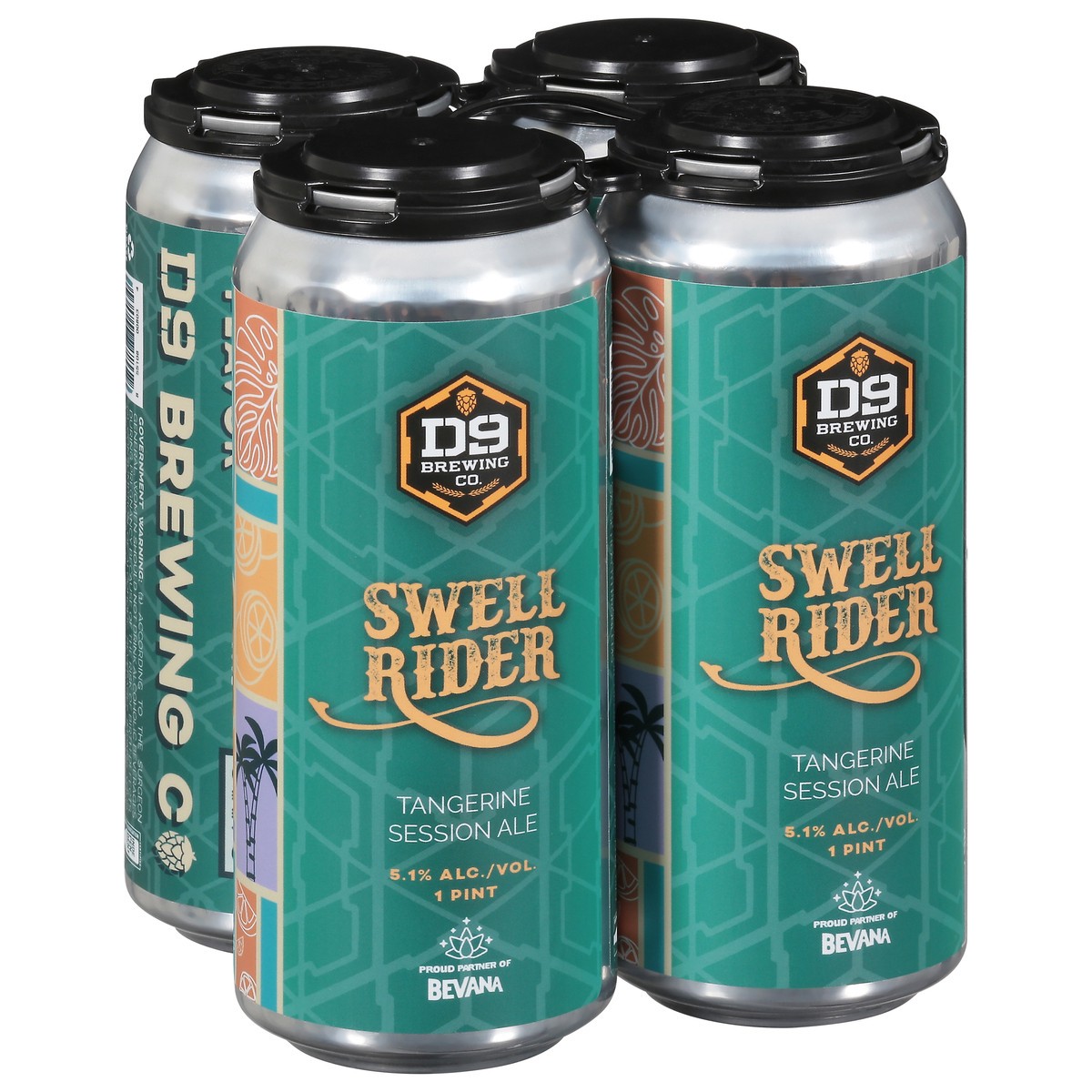 slide 2 of 12, D9 Brewing Co. Tangerine Session Ale Swell Rider Beer 4 - 1 pint Cans, 4 ct