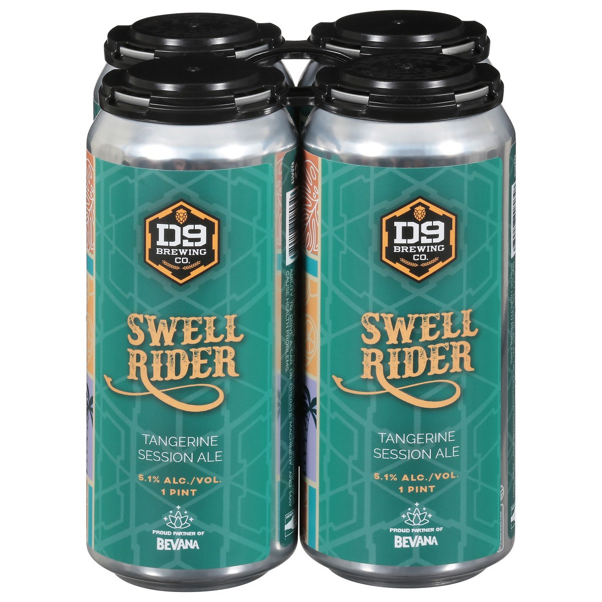slide 12 of 12, D9 Brewing Co. Tangerine Session Ale Swell Rider Beer 4 - 1 pint Cans, 4 ct