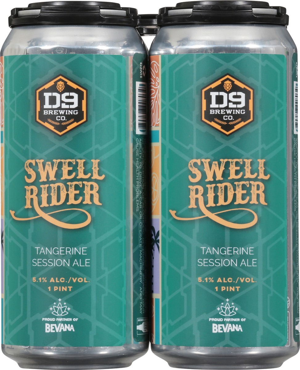 slide 4 of 12, D9 Brewing Co. Tangerine Session Ale Swell Rider Beer 4 - 1 pint Cans, 4 ct