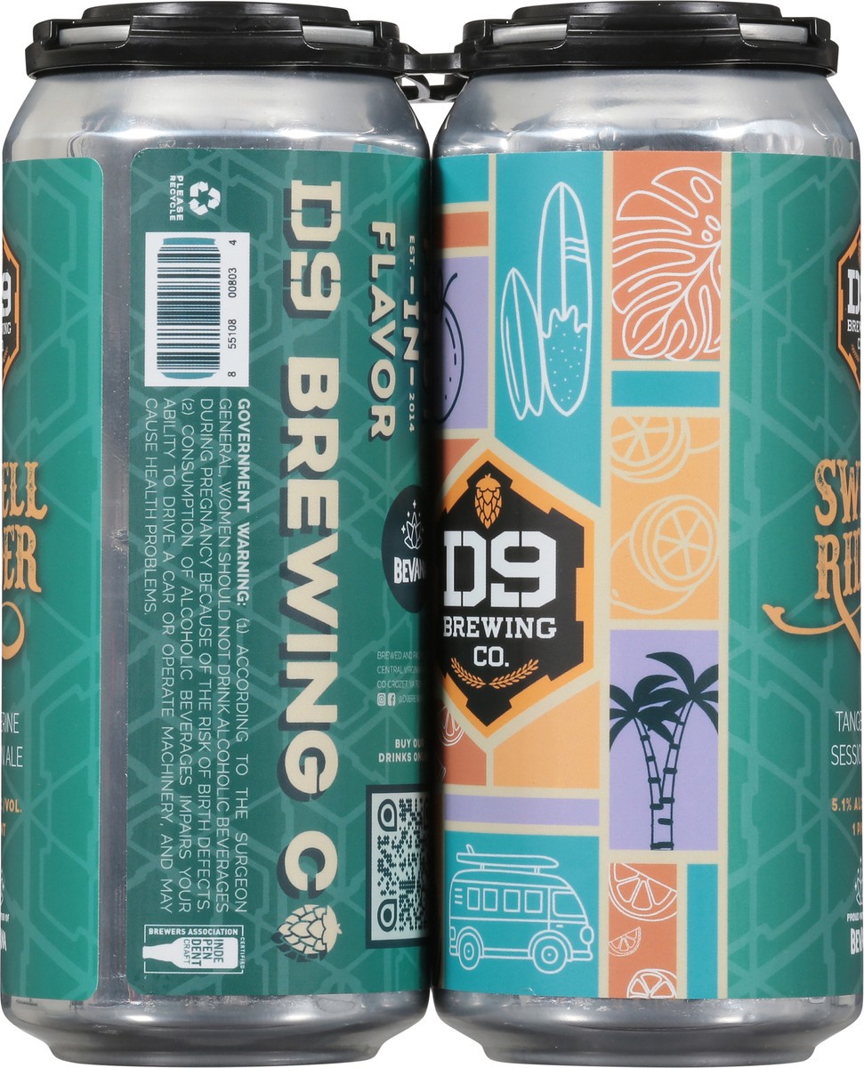 slide 5 of 12, D9 Brewing Co. Tangerine Session Ale Swell Rider Beer 4 - 1 pint Cans, 4 ct