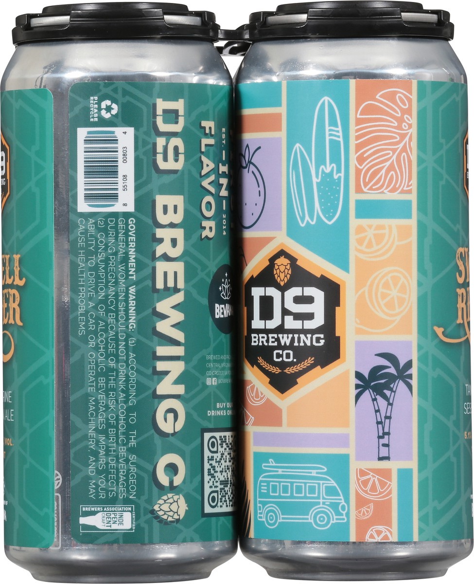 slide 11 of 12, D9 Brewing Co. Tangerine Session Ale Swell Rider Beer 4 - 1 pint Cans, 4 ct