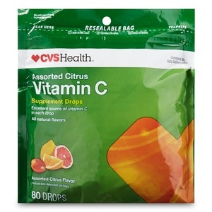 slide 1 of 1, CVS Health Vitamin C Supplement Drops Assorted Citrus, 80 ct