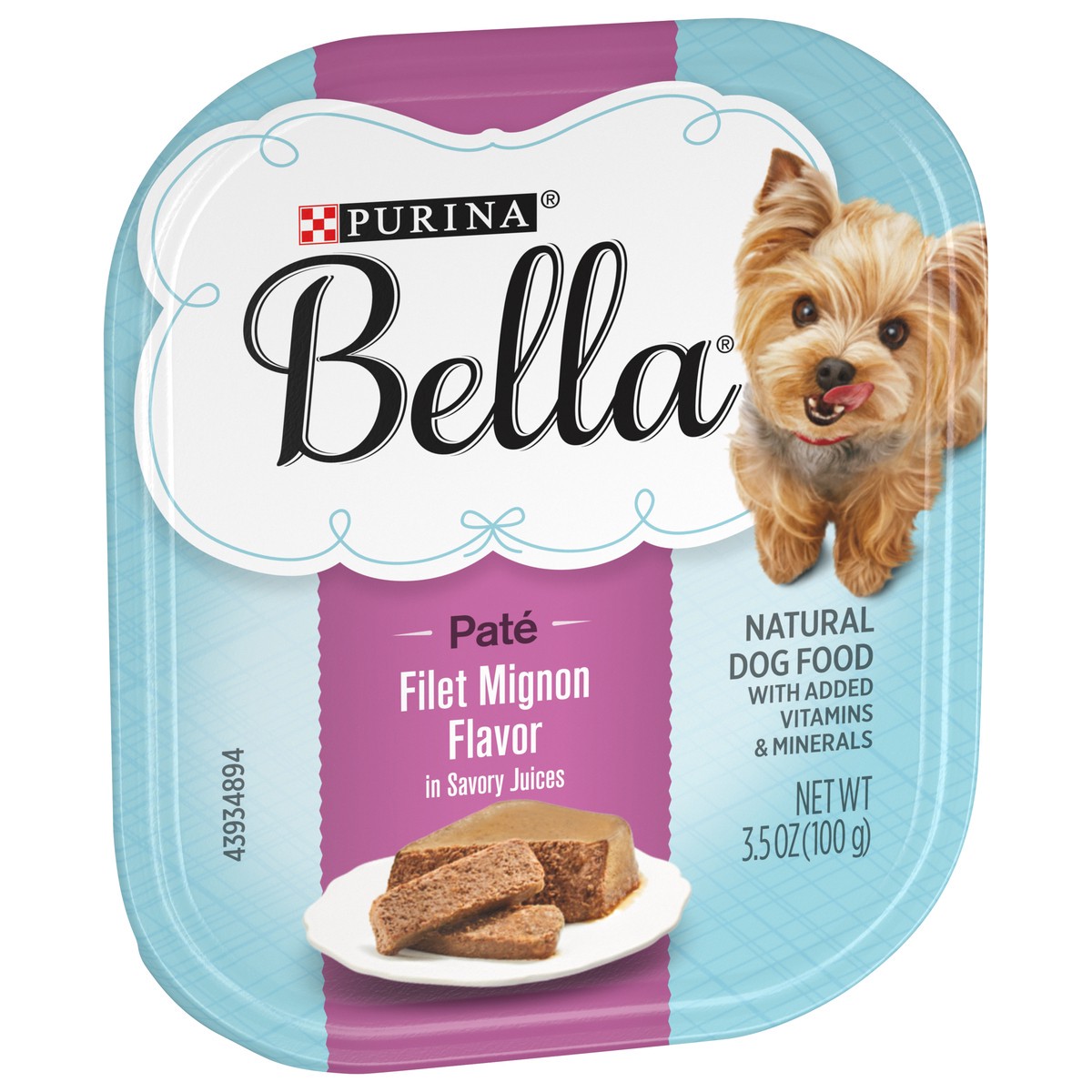 slide 2 of 9, Bella Purina Bella Natural Small Breed Pate Wet Dog Food, Filet Mignon Flavor in Savory Juices, 3.5 oz