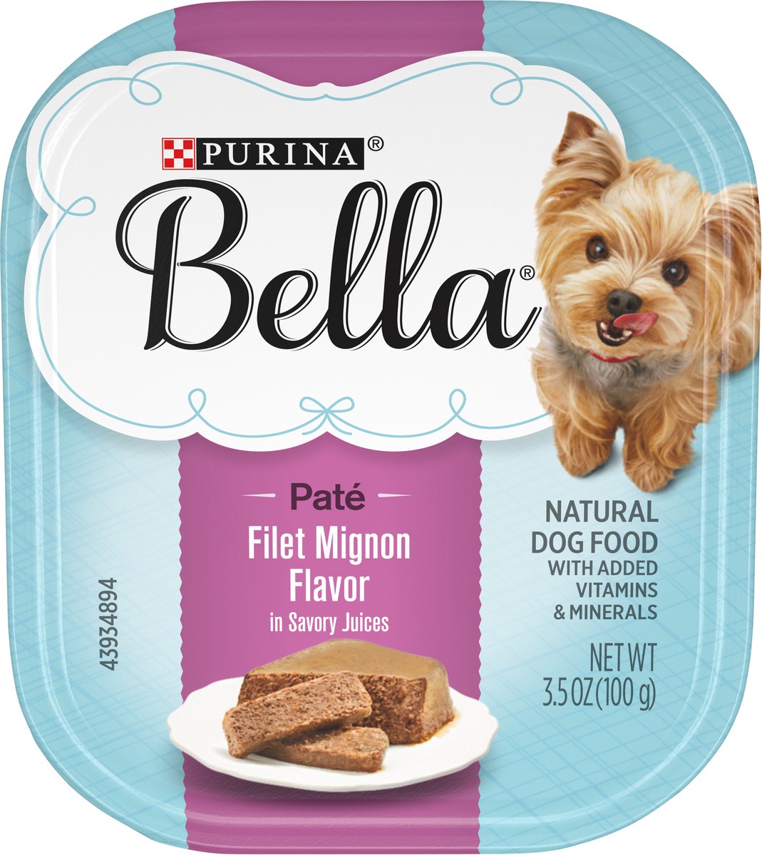 slide 6 of 9, Bella Purina Bella Natural Small Breed Pate Wet Dog Food, Filet Mignon Flavor in Savory Juices, 3.5 oz