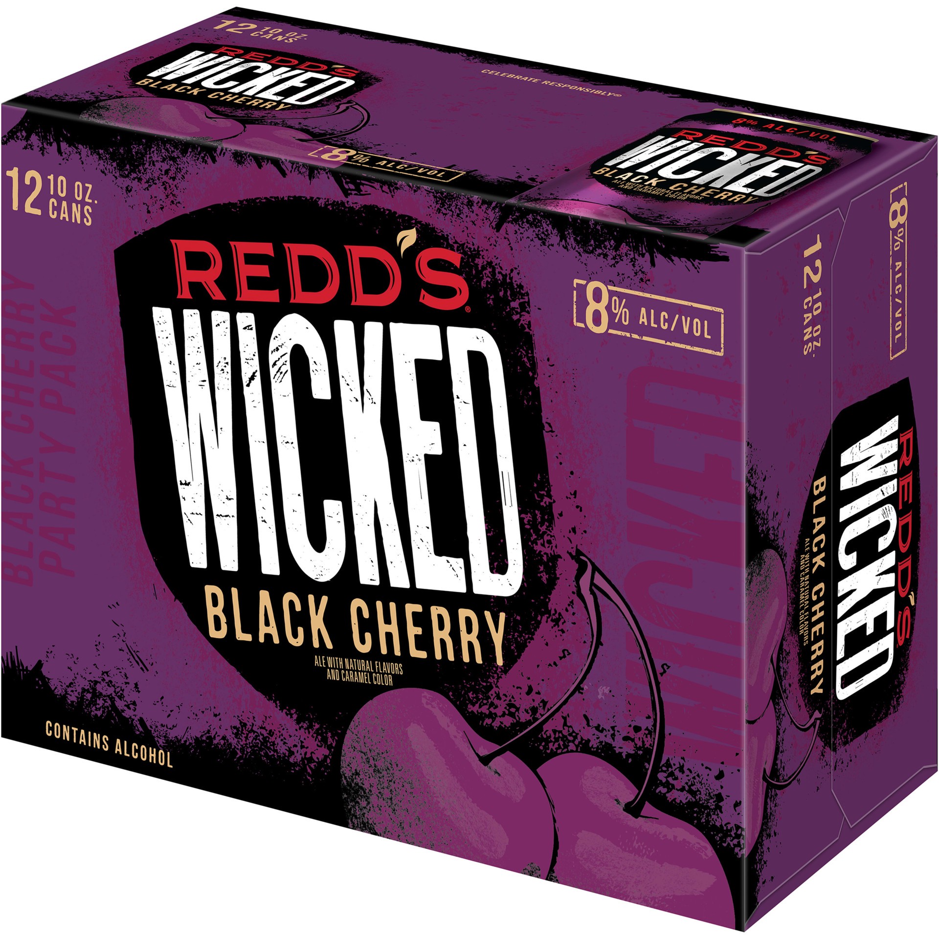 slide 4 of 5, Redd's Wicked Black Cherry Beer, 12 ct; 12 fl oz