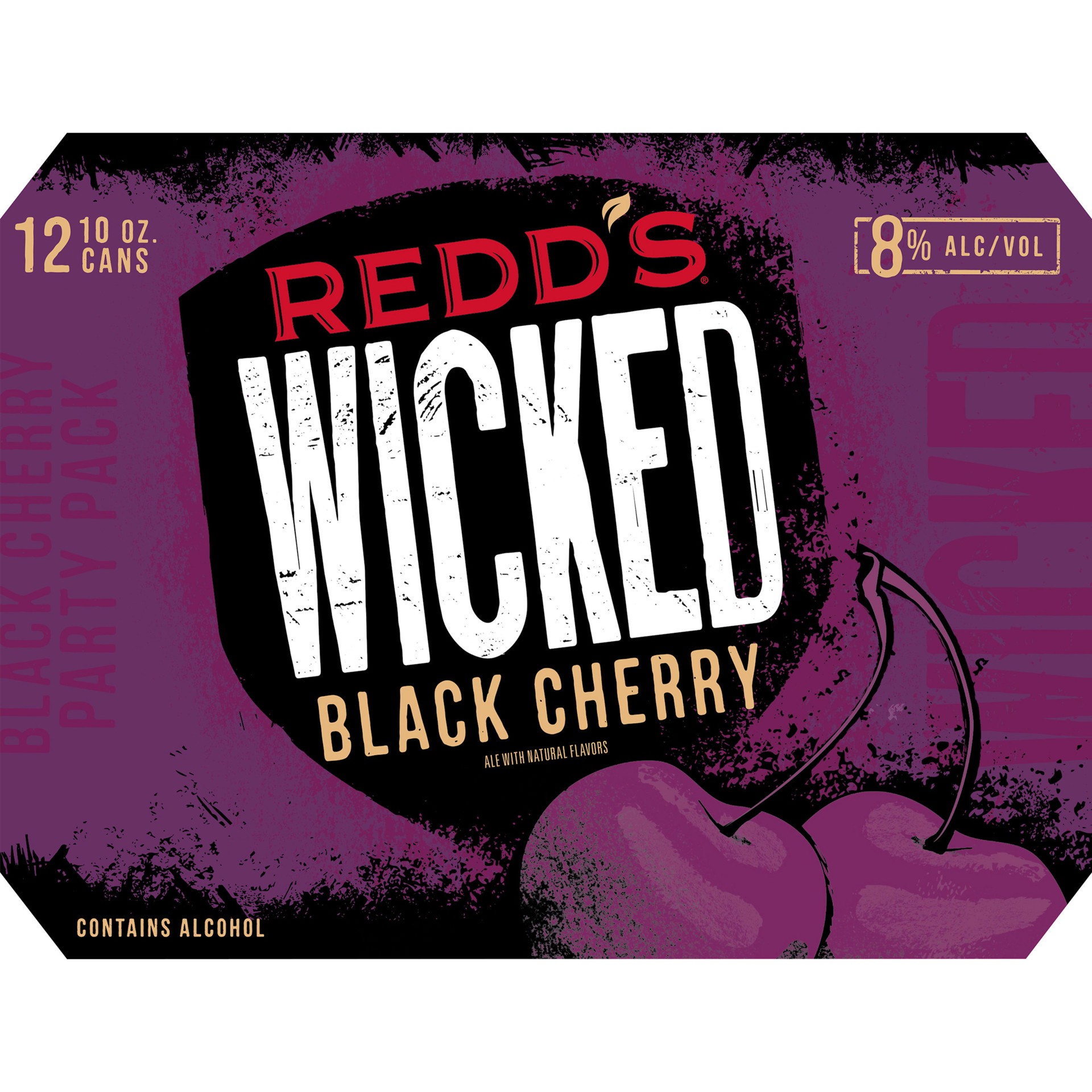 slide 5 of 5, Redd's Wicked Black Cherry Beer, 12 ct; 12 fl oz