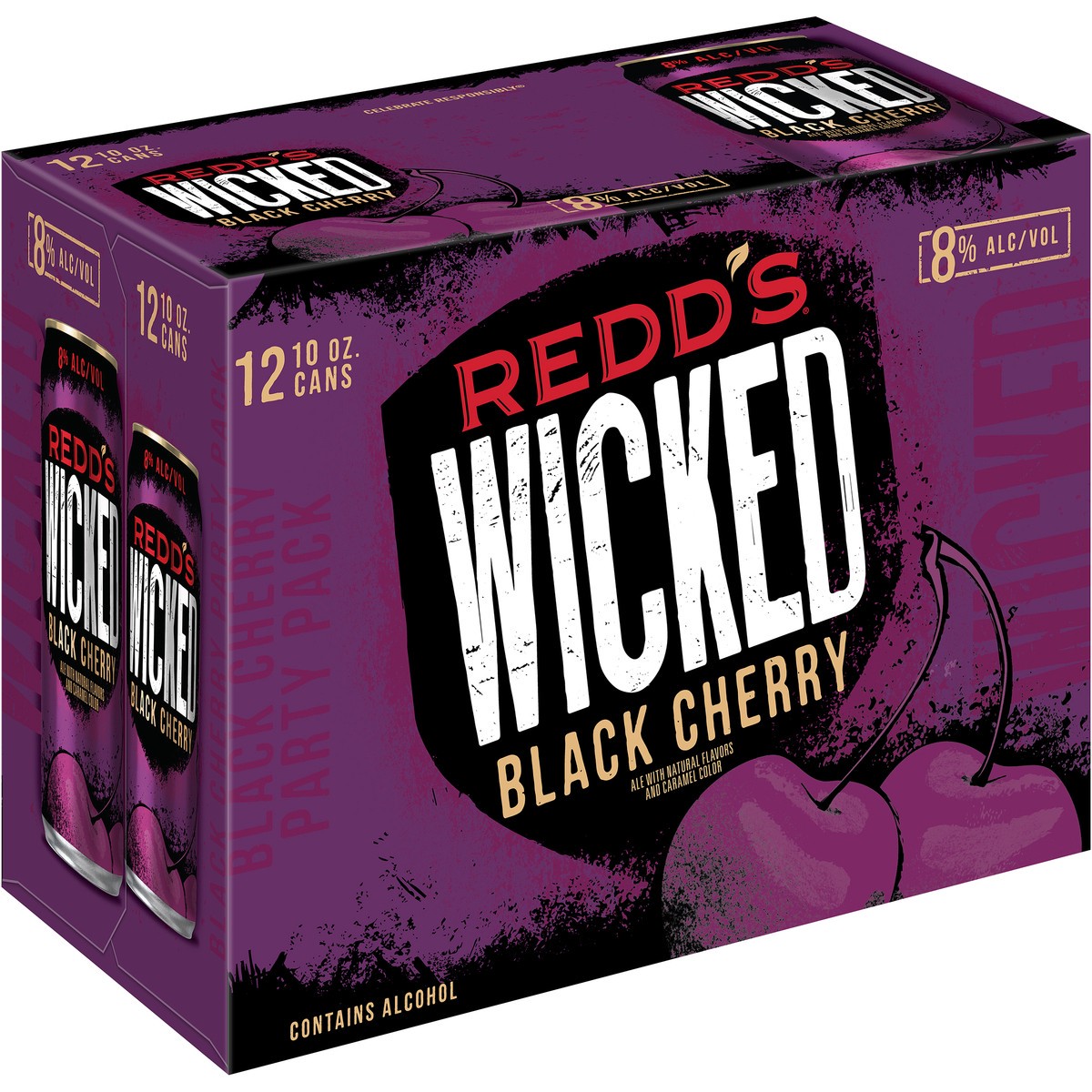 slide 1 of 5, Redd's Wicked Black Cherry Beer, 12 ct; 12 fl oz