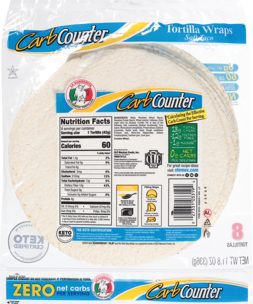 slide 11 of 13, La Banderita Carb Counter Zero Net Carbs 8 ct, 8 ct