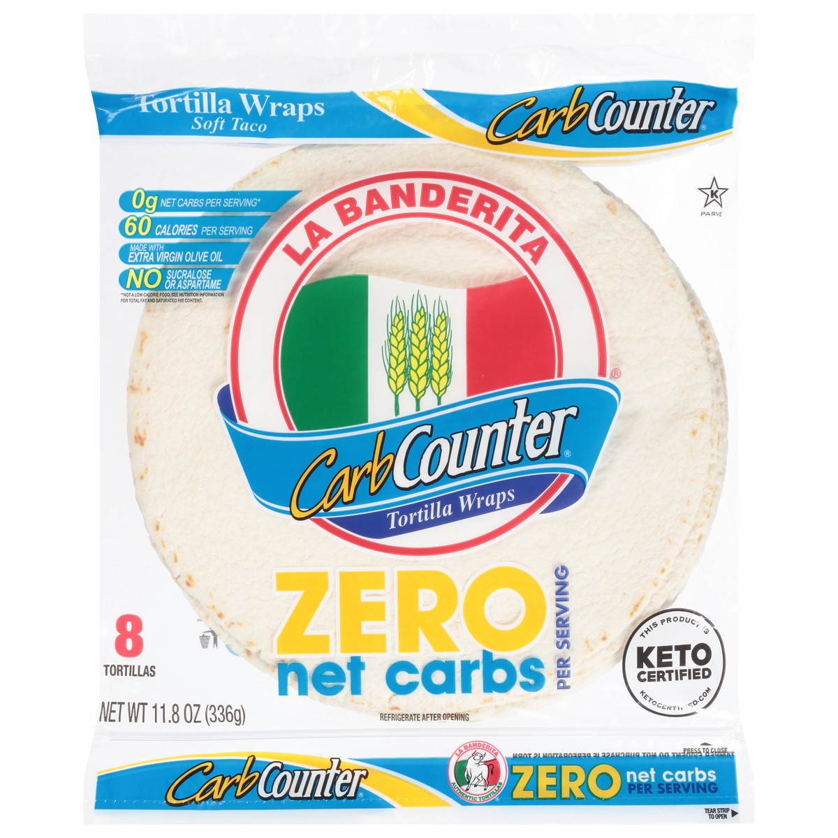 slide 9 of 13, La Banderita Carb Counter Zero Net Carbs 8 ct, 8 ct