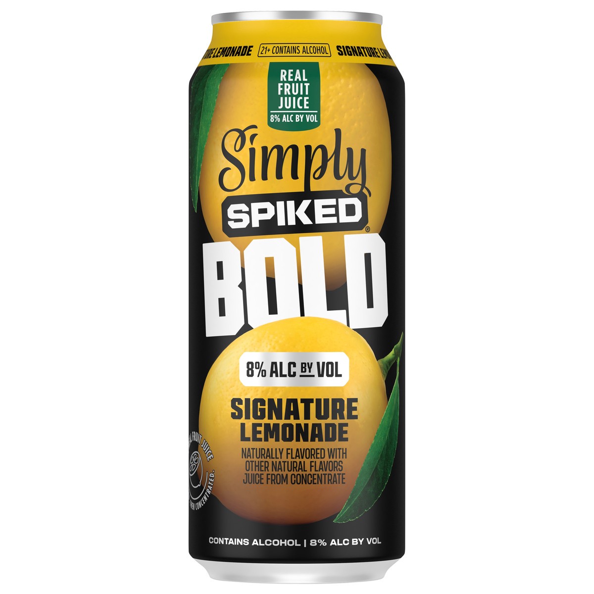 slide 1 of 2, Simply Spiked Bold Signature Hard Lemonade 8.0% ABV, 24 fl oz Can, 24 fl oz