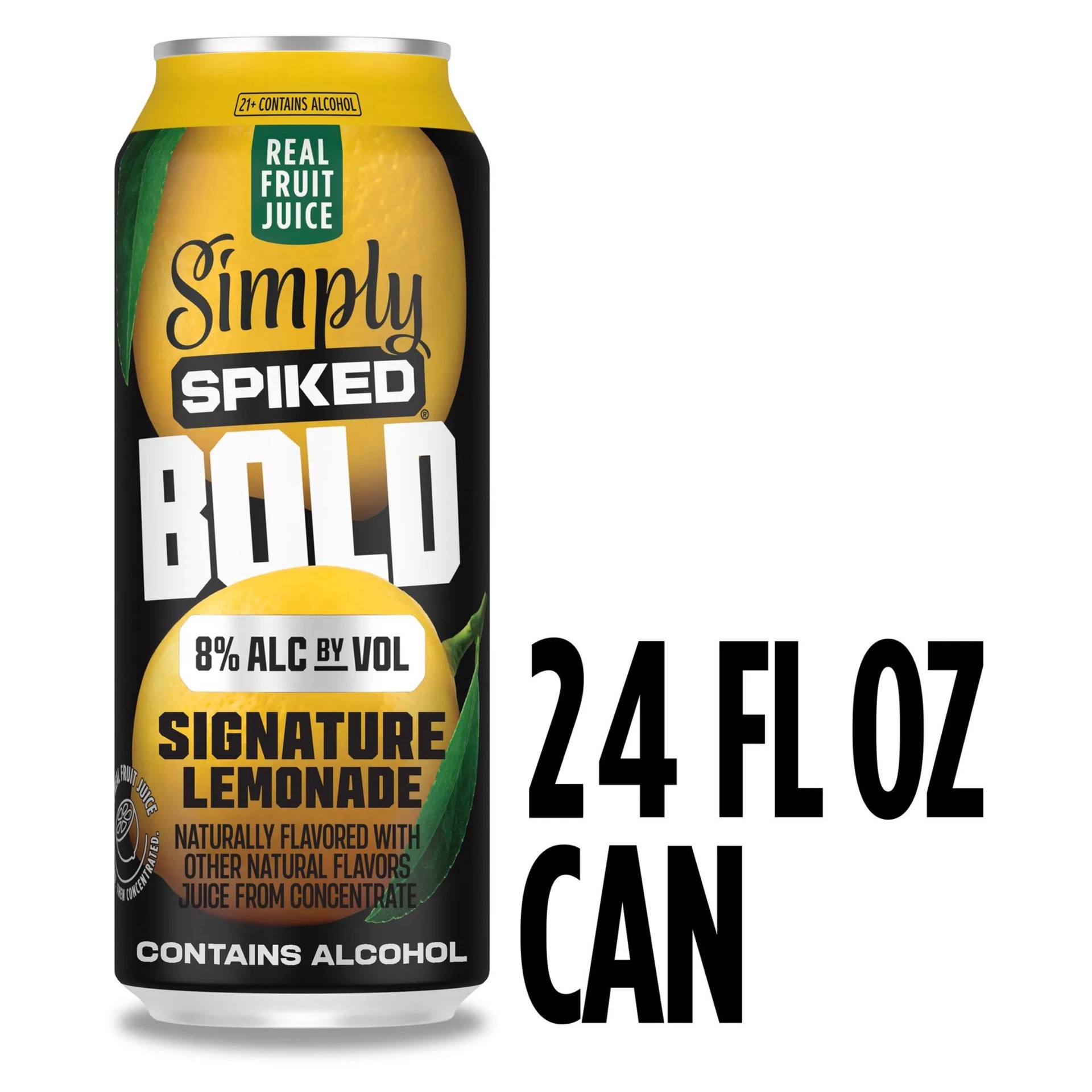 slide 1 of 2, Simply Spiked Bold Signature Hard Lemonade 8.0% ABV, 24 fl oz Can, 24 fl oz