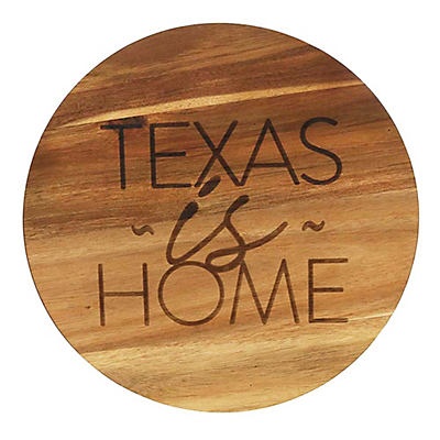 slide 1 of 1, Haven & Key Bluebonnet Collection Texas Is Home Round Cutting Board, 1 ct