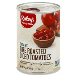 Raleys Raley's Organic Fire Roasted Diced Tomatoes 14.5 Oz