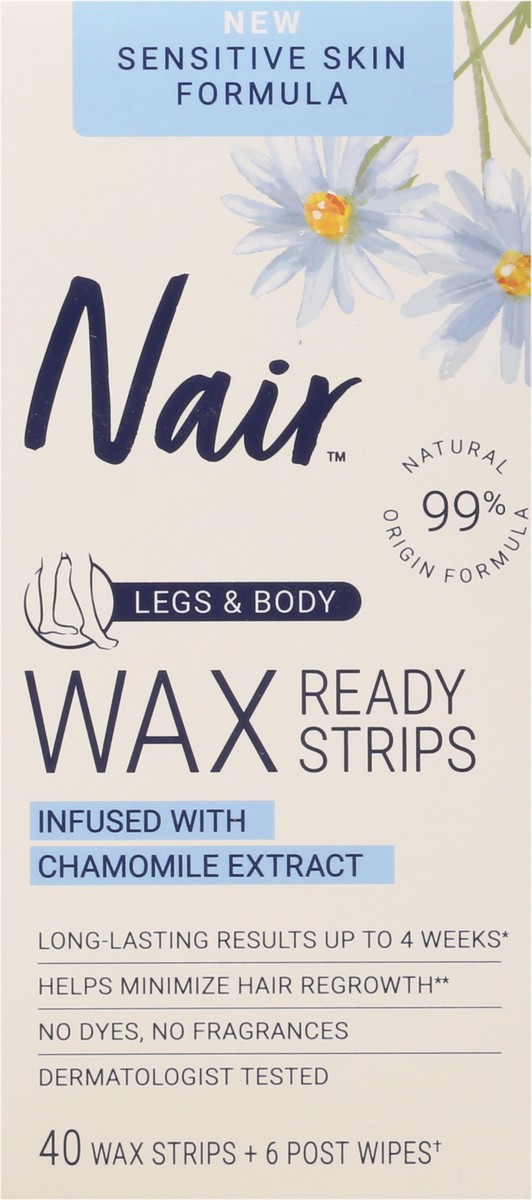 slide 8 of 9, Nair Sensitive Ready Wax Strips, Legs & Body, 40 ct, 7 ct