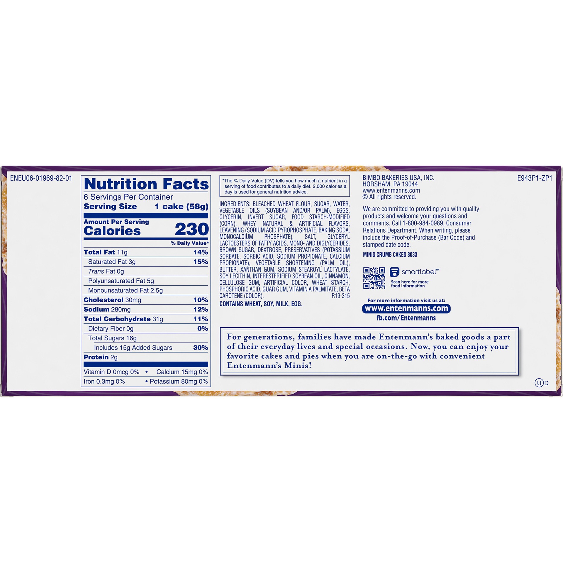 slide 2 of 5, Entenmann's Minis Crumb Cake, 6 ct