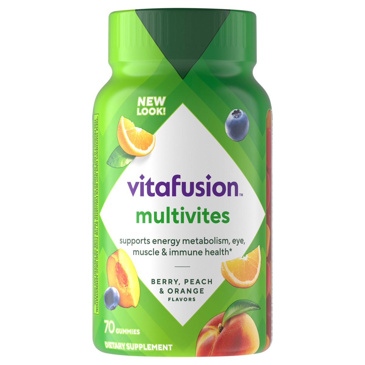 slide 1 of 5, vitafusion Multivites Daily Gummy Multivitamin for Men and Women, Vitamins A, B12, B6, C, D & E, Assorted Fruit Flavors, 70 ct (35 day supply), 70 ct