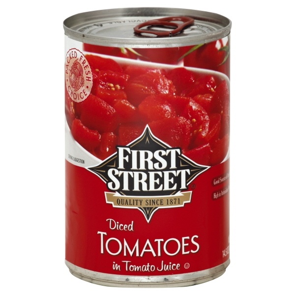 slide 1 of 1, First Street Diced Tomatoes, 14.5 oz