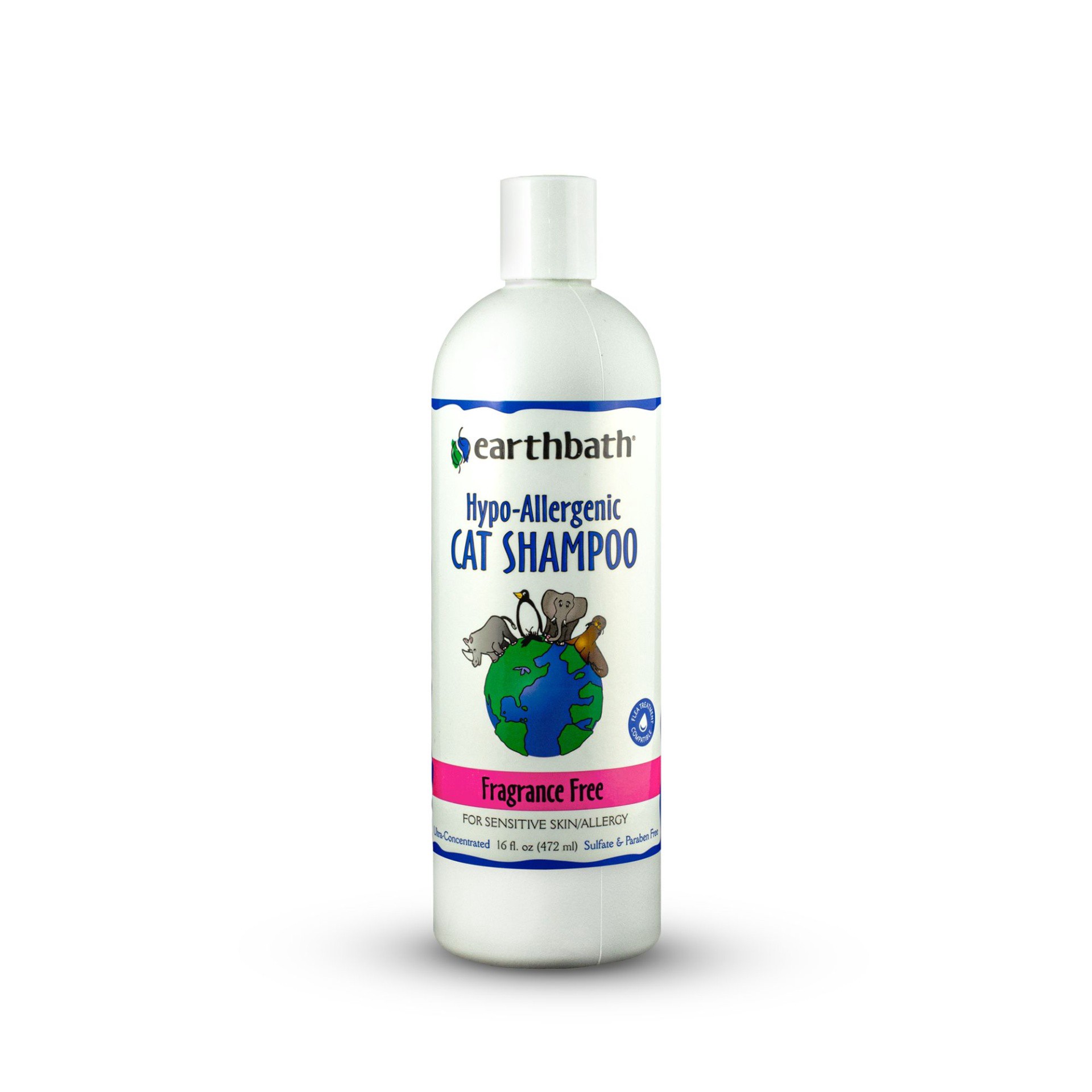 slide 1 of 1, earthbath Hypo AllerGenic Fragrance Free Cat Shampoo, 16 fl oz