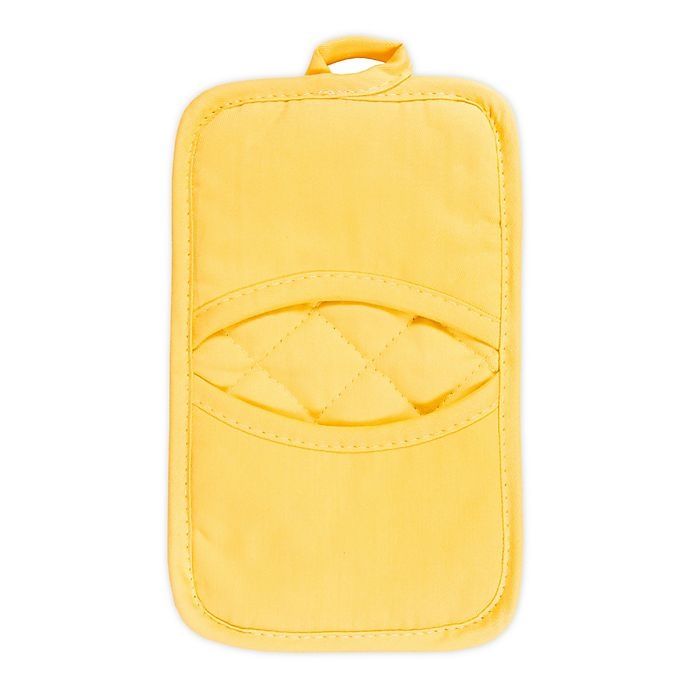 slide 1 of 5, KitchenSmart Colors Solid Pocket Pot Mitt - Canary, 1 ct