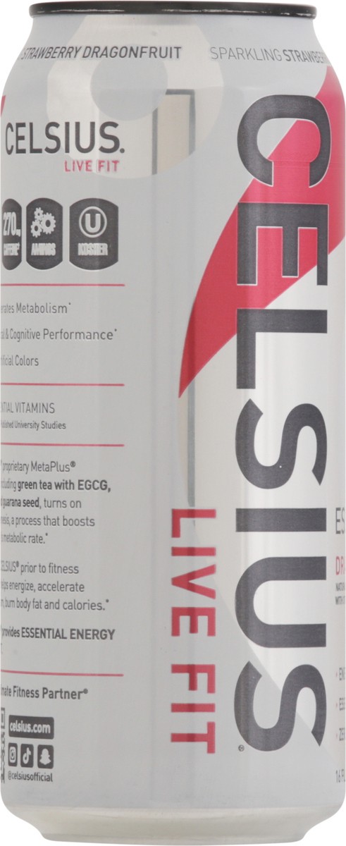 slide 13 of 14, CELSIUS ESSENTIALS, Sparkling Dragonberry, Performance Energy Drink 16 Fl Oz Single Can, 16 fl oz
