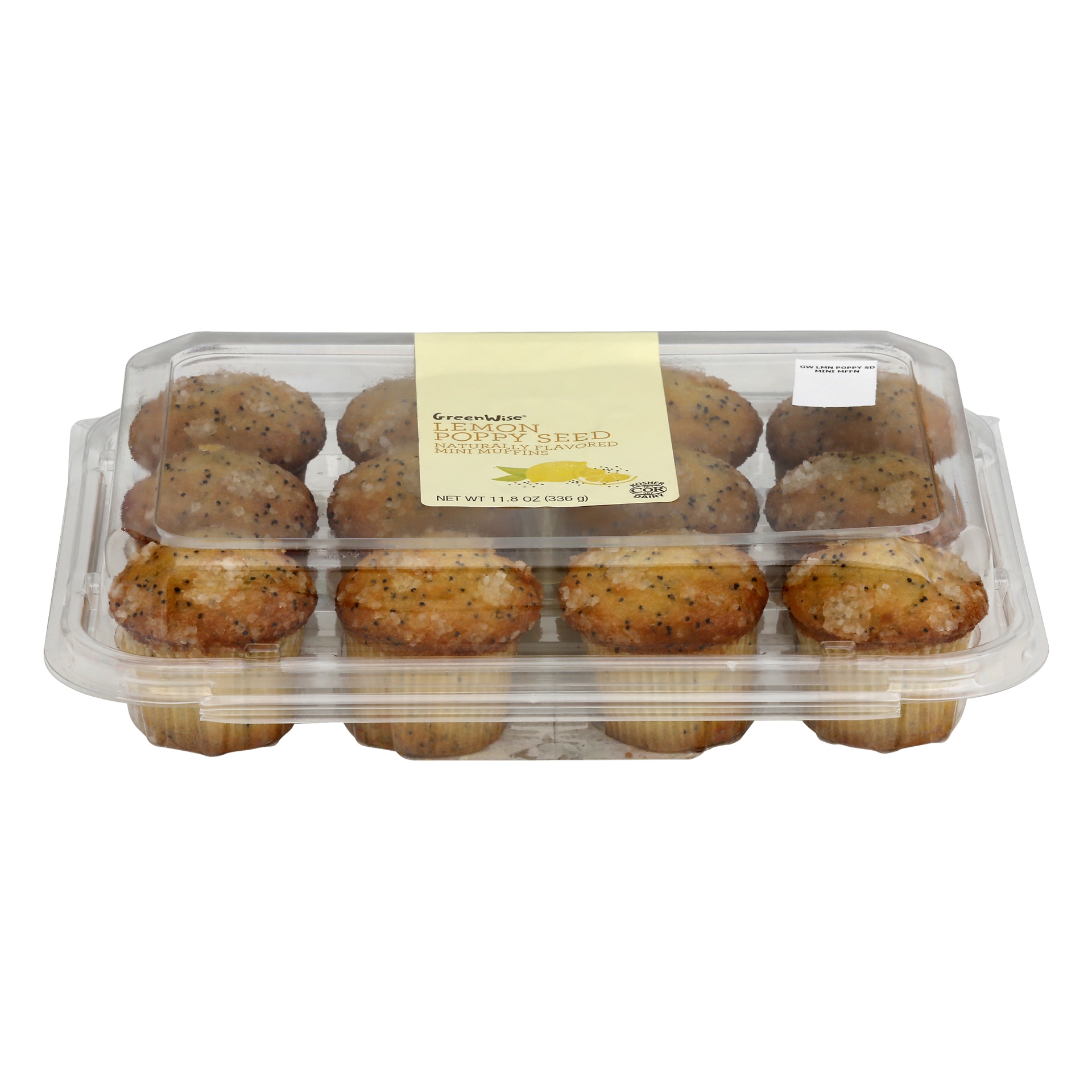 slide 1 of 1, GreenWise Mini Lemon Poppy Seed Muffins, 11.8 oz