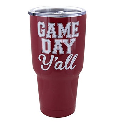 slide 1 of 1, All About U Red Gameday Stainless Steel Tumbler, 30 oz