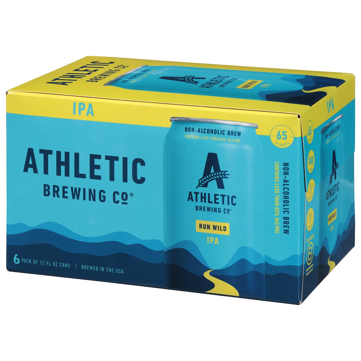 slide 5 of 9, Athletic Brewing Beer, IPA, Run Wild, 6 Pack, 6 ct; 12 oz