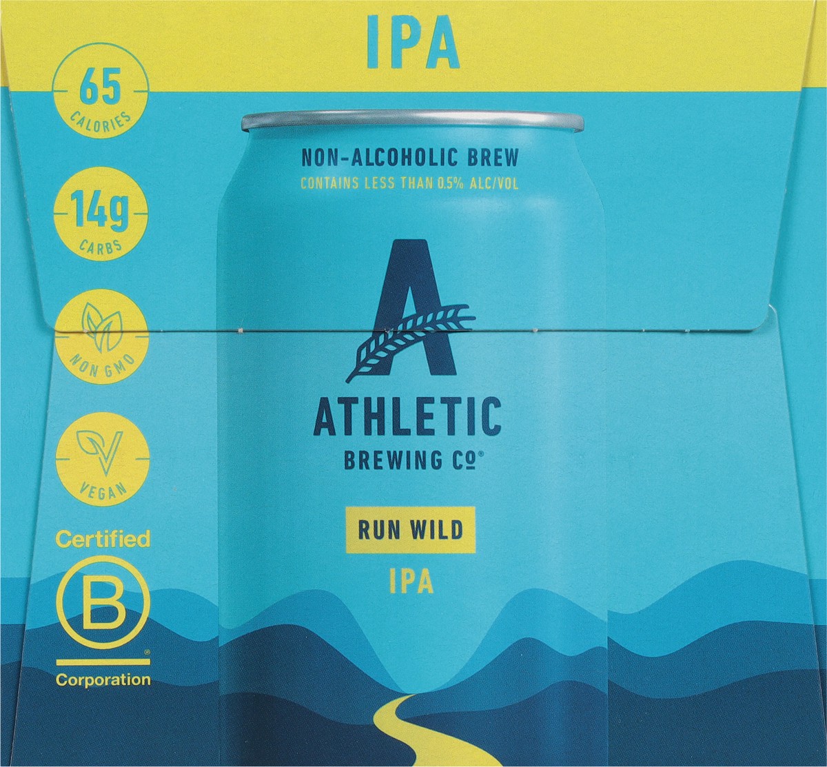 slide 7 of 9, Athletic Brewing Beer, IPA, Run Wild, 6 Pack, 6 ct; 12 oz