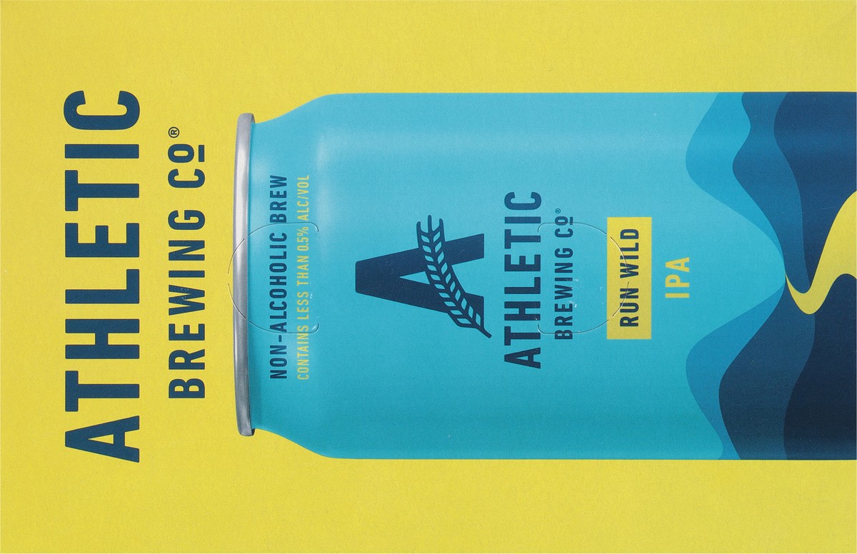 slide 9 of 9, Athletic Brewing Beer, IPA, Run Wild, 6 Pack, 6 ct; 12 oz