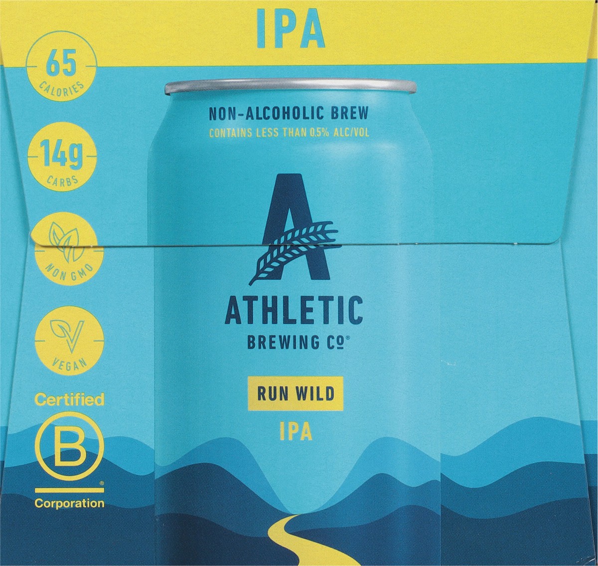 slide 2 of 9, Athletic Brewing Beer, IPA, Run Wild, 6 Pack, 6 ct; 12 oz