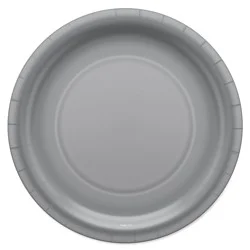 American Greetings 10-Count 9" All Occasion Paper Plates, Silver