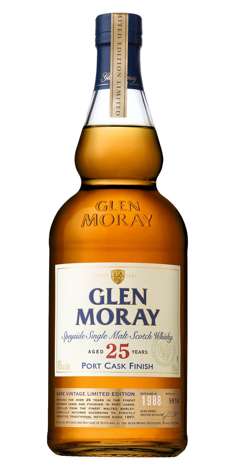 slide 1 of 1, Glen Moray 25 Year Scotch, 750 ml