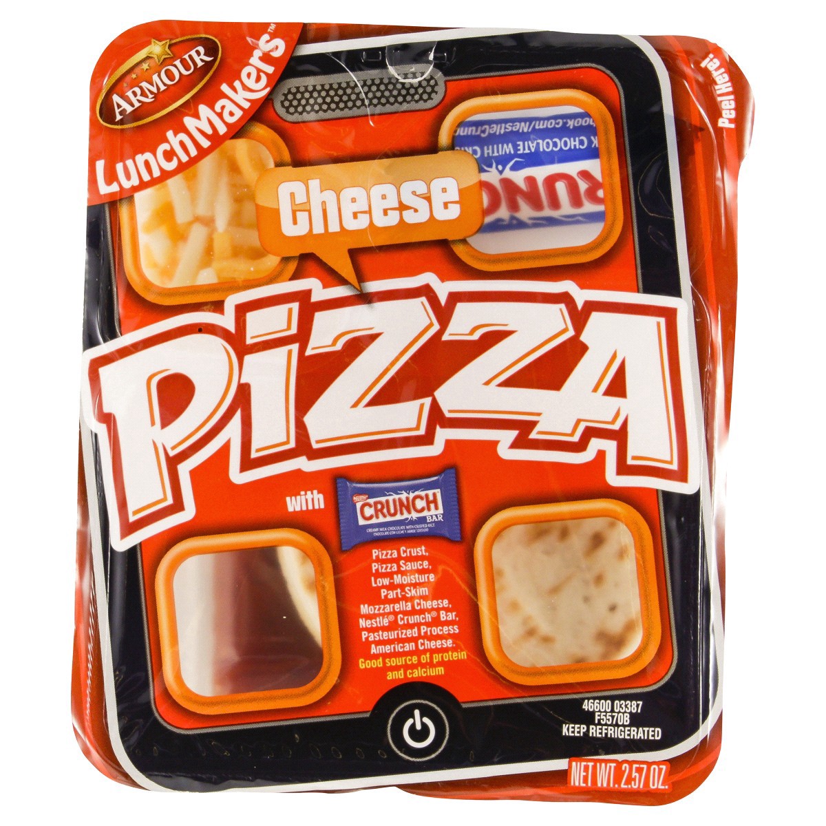 slide 1 of 5, Armour LunchMakers Cheese Pizza Kit with Crunch Bar, 2.57 oz, 2.93 oz