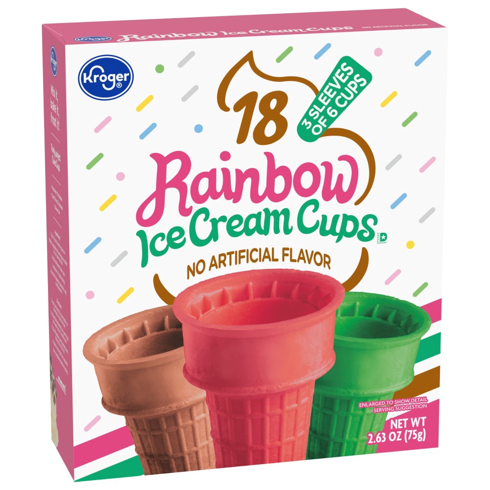 slide 1 of 4, Kroger Rainbow Ice Cream Cups, 18 ct