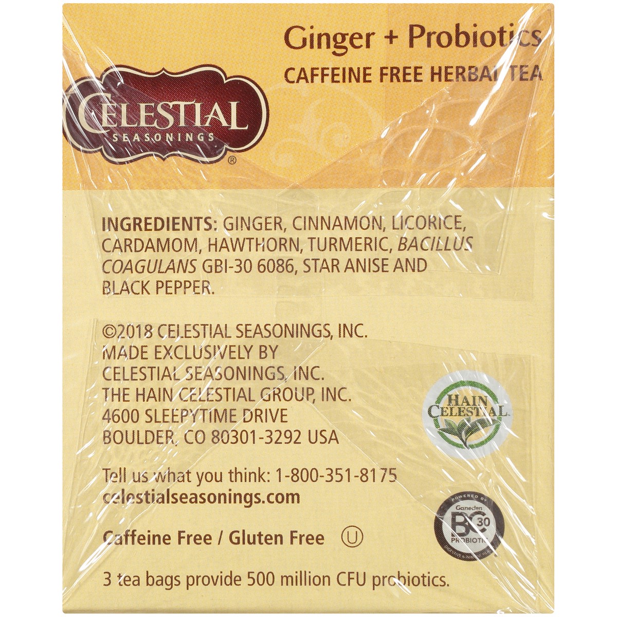 slide 4 of 8, Celestial Seasonings Ginger Probiotics Herbal Tea - 20 ct, 20 ct