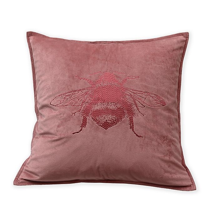 slide 1 of 1, MM Linen Vintage and Cameo Velvet Beemine Square Throw Pillow - Pink, 1 ct