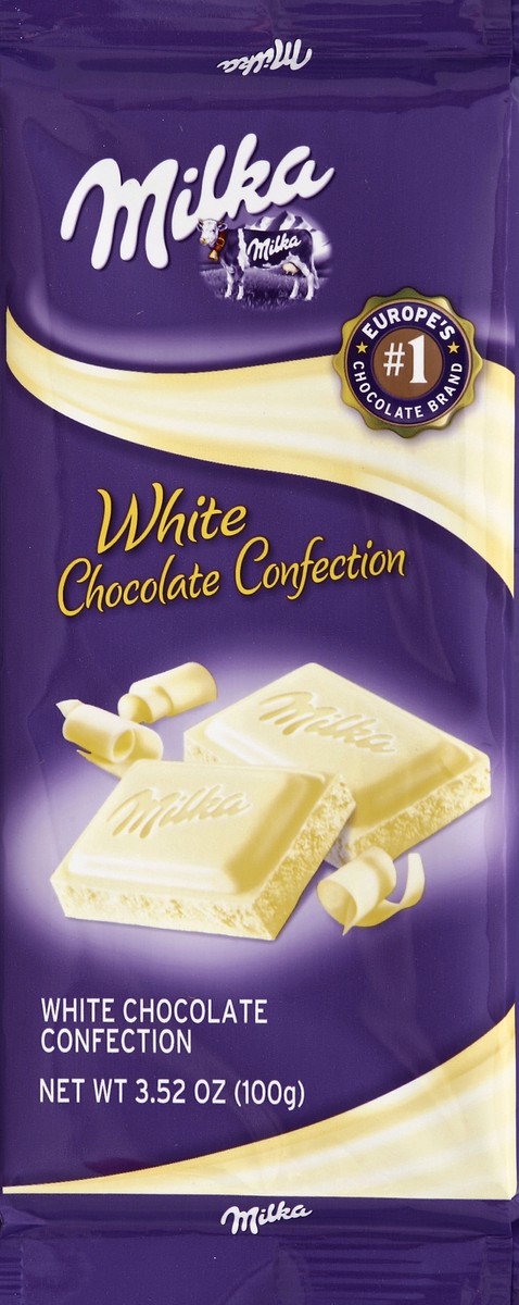 slide 4 of 6, 3.52Z Milka White Chocolate, 0.23 lbs