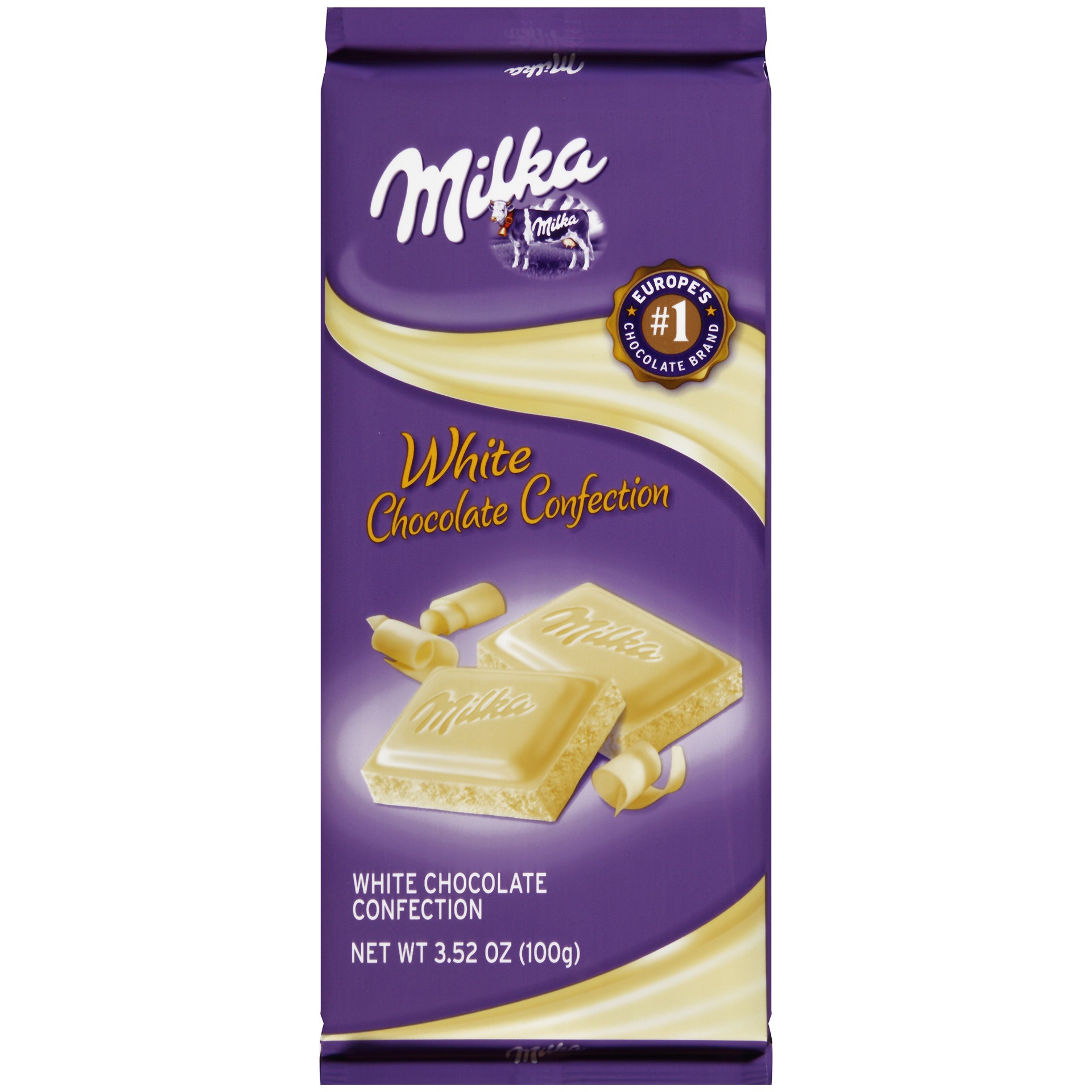 slide 1 of 6, 3.52Z Milka White Chocolate, 0.23 lbs