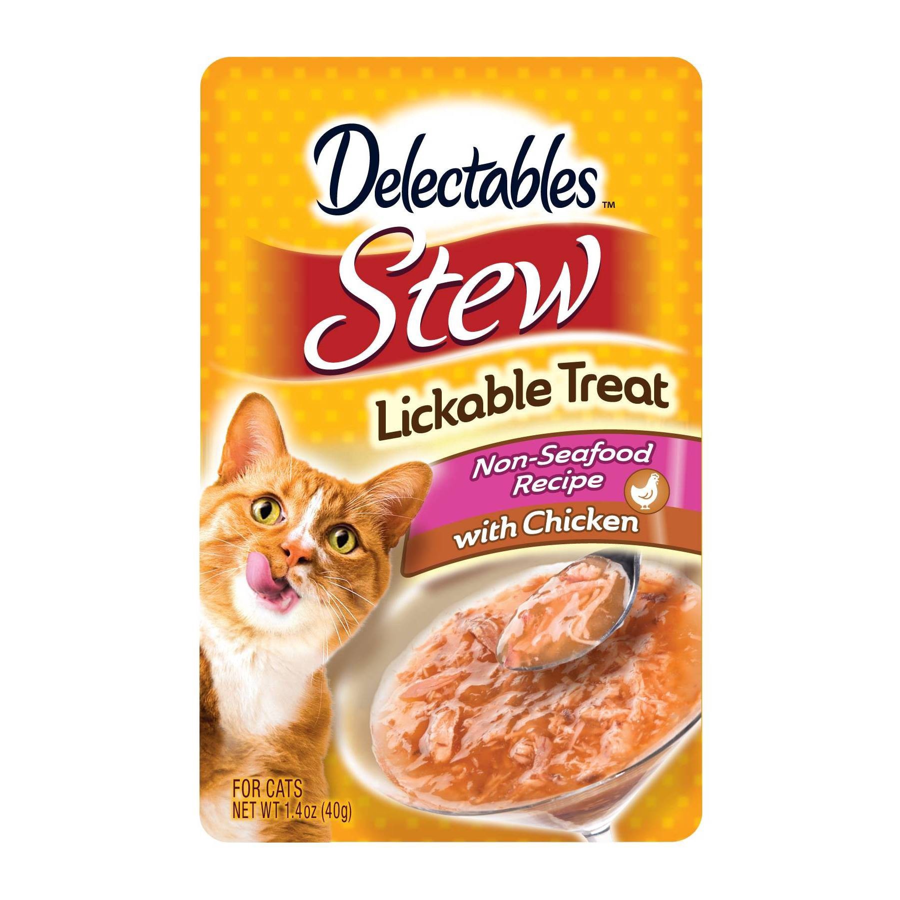 slide 1 of 4, Delectables Lickable Treat Non Seafood Recipe Stew with Chicken 1.4 oz, 1.4 oz