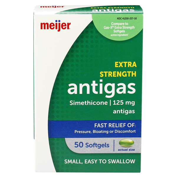 slide 1 of 1, Meijer Extra Strength Antigas Softgels, 50 ct