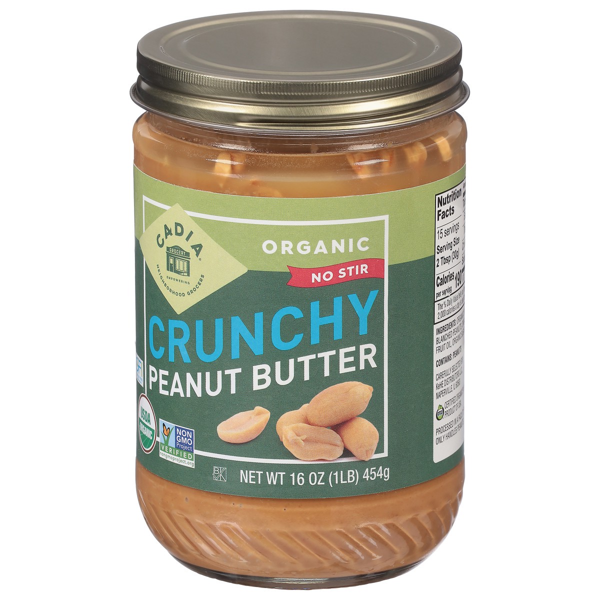 slide 2 of 9, Cadia Crunchy Organic Peanut Butter 16 oz, 16 oz