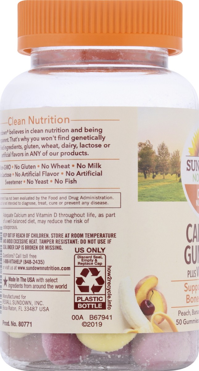 slide 6 of 9, Sundown Calcium Vitamin D3 Gummies, 50 ct