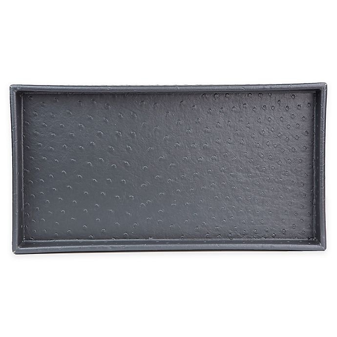 slide 1 of 1, Home Basics Leather Vanity Tray - Grey, 1 ct