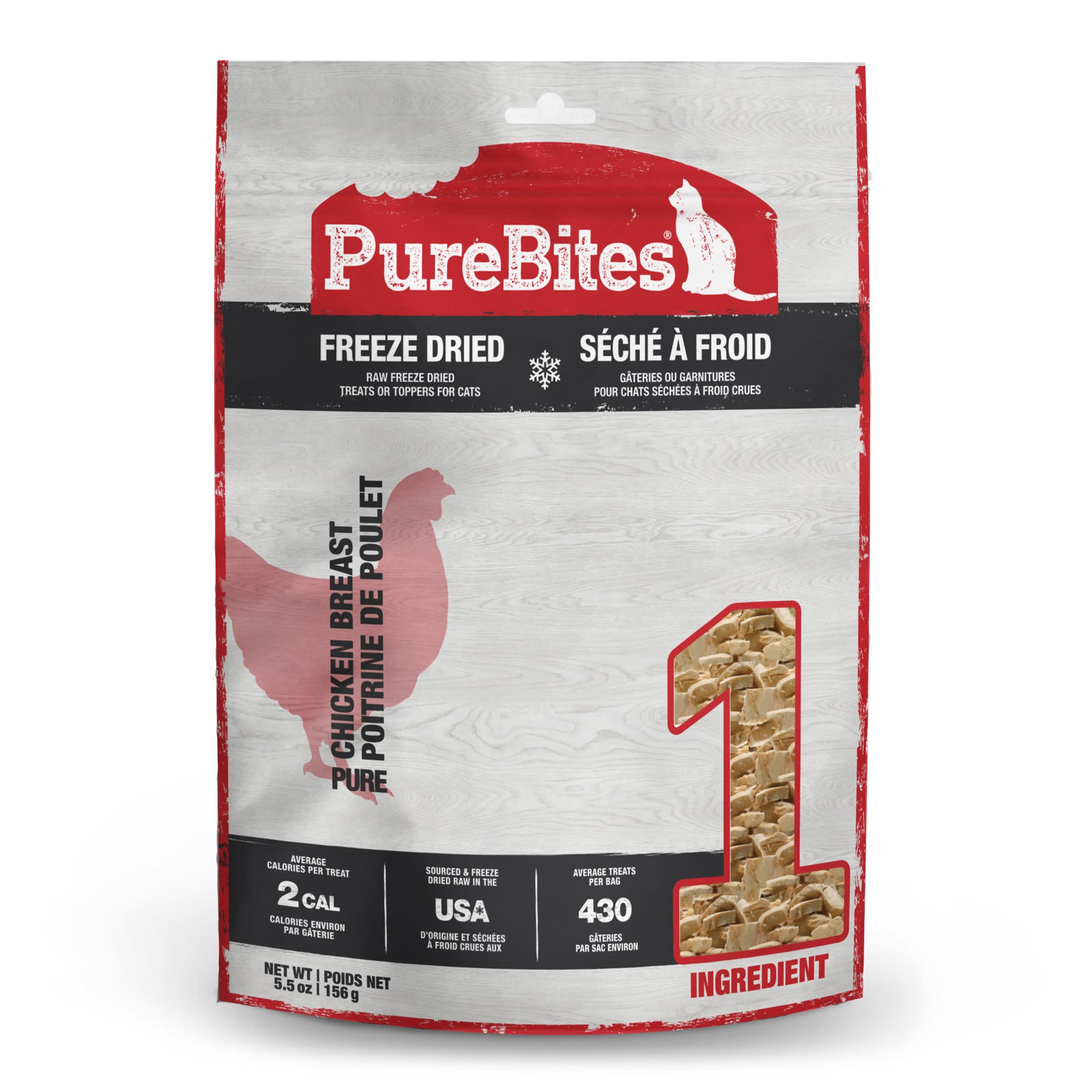 slide 1 of 1, PureBites Freeze Dried Chicken Breast Cat Treats 156g | 1 Ingredient | Made in USA, 156 g