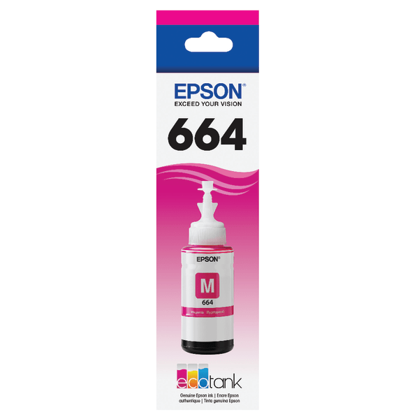 slide 1 of 1, Epson Eco Tank T664320-S Magenta Ink Bottle, 1 ct