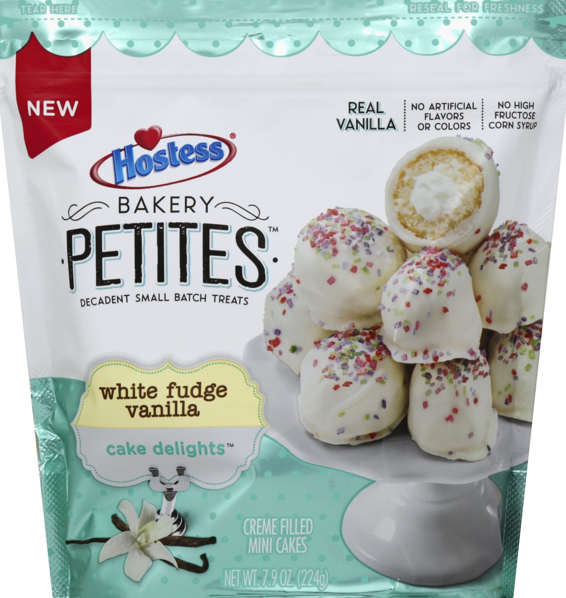 slide 2 of 2, Hostess Bakery Petites Cake Delights White Fudge Vanilla, 7.9 oz